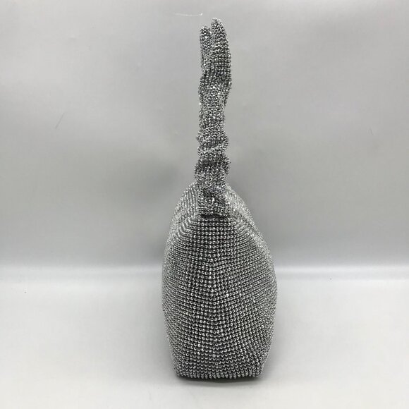 I.N.C International Concepts Silver Mesh Scrunch Shoulder Bag - Picture 3 of 11